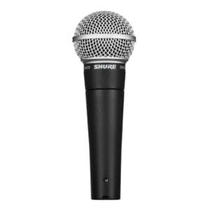 Shure - Dynamisches Gesangsmikrofon SM58 – Frontansicht auf weißem Hintergrund