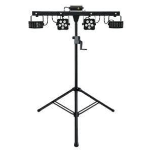 Eurolite LED KLS Laser Bar Pro FX Lichtset mit LED-Spots, Laser-Effekt und Pronomic SPS-C-10AS Kurbelstativ